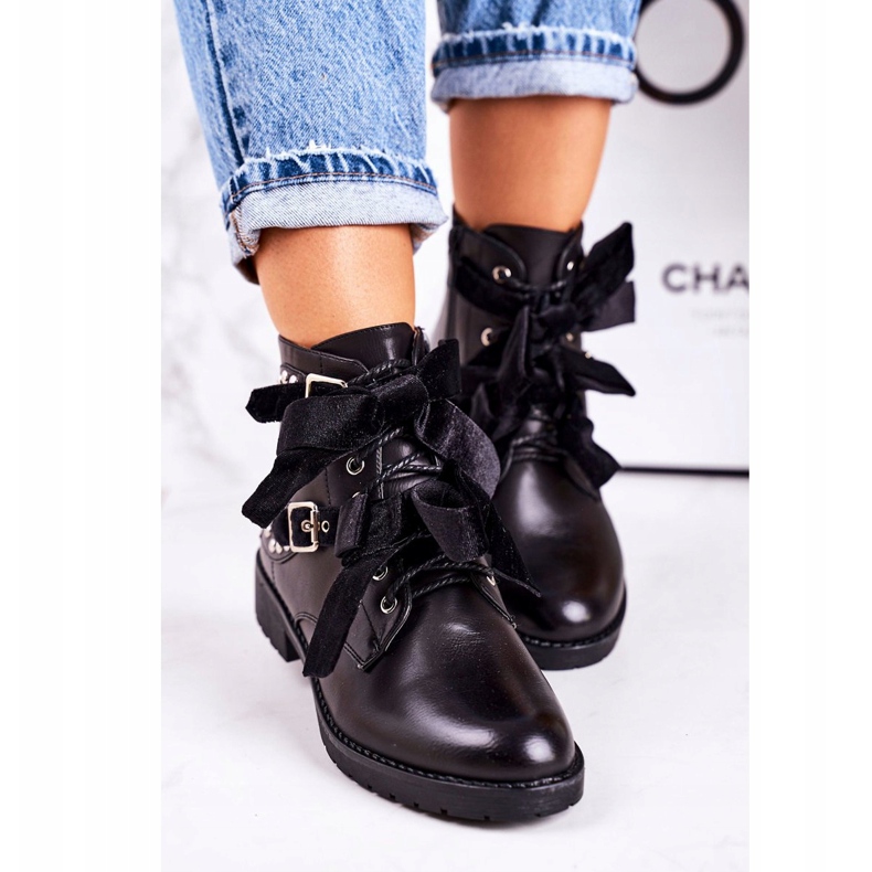 SEA Ženske tople čizme sa kopčama i vrpcom crne Special crna 2