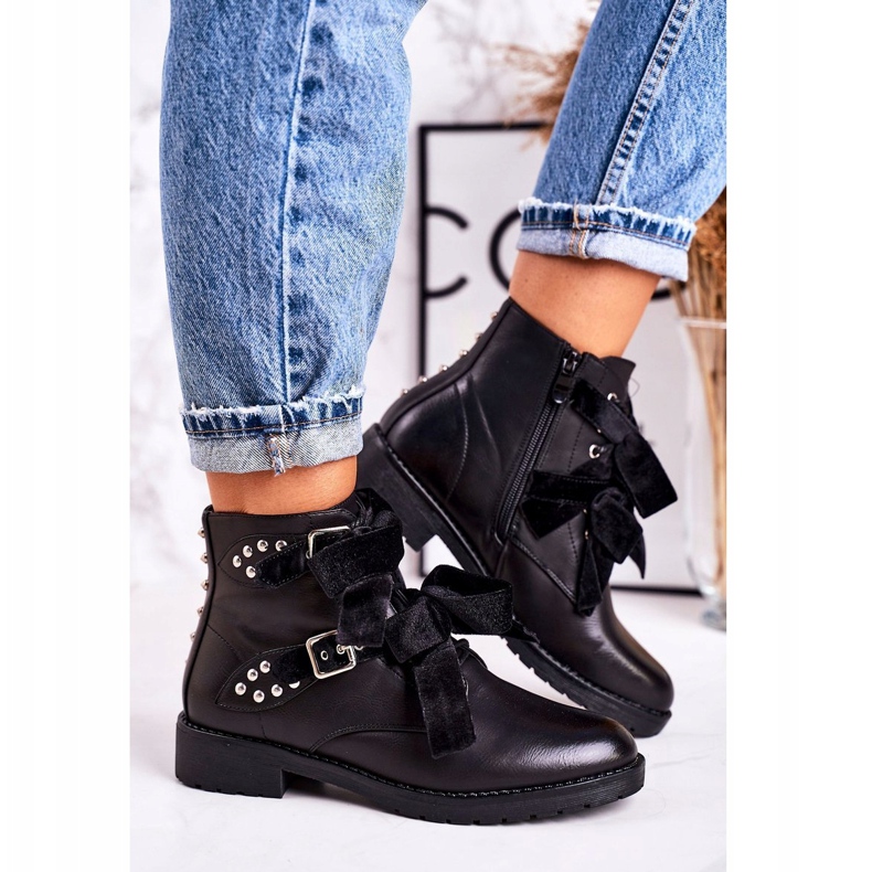 SEA Ženske tople čizme sa kopčama i vrpcom crne Special crna 4