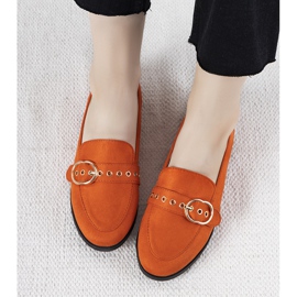 Narančaste mokasine sa zlatnim ukrasom Verreau 1