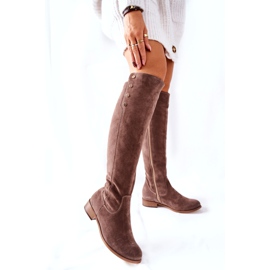 Lewski Shoes Kožne čizme od antilopa Zemlja Velur 2840 bež 5