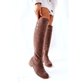 Lewski Shoes Kožne čizme od antilopa Zemlja Velur 2840 bež 6