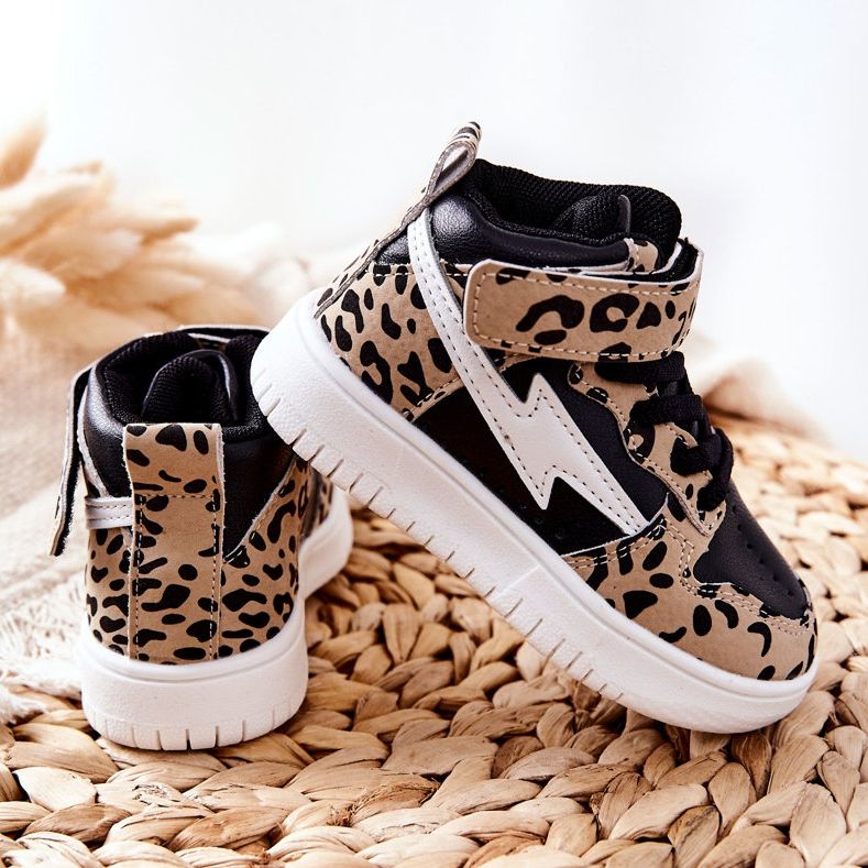 FR1 Dječje visoke sportske cipele crno-bež Bartnie bijela smeđa 1