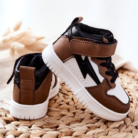 FR1 Dječje visoke sportske cipele, bijele i smeđe Bartnie bijela smeđa crna 1