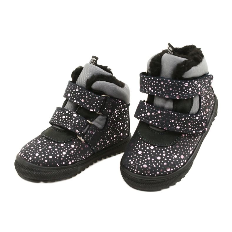 Vodootporne čizme s ružičastom ružom TE-POR Mazurek 1360 siva 3