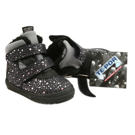 Vodootporne čizme s ružičastom ružom TE-POR Mazurek 1360 siva 6