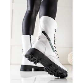 Čizme s ukrasnim patentnim zatvaračem Sergio Leone bijela 1