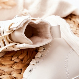 FR1 Dječje kožne tople tenisice svijetlo bež boje Bomi 1