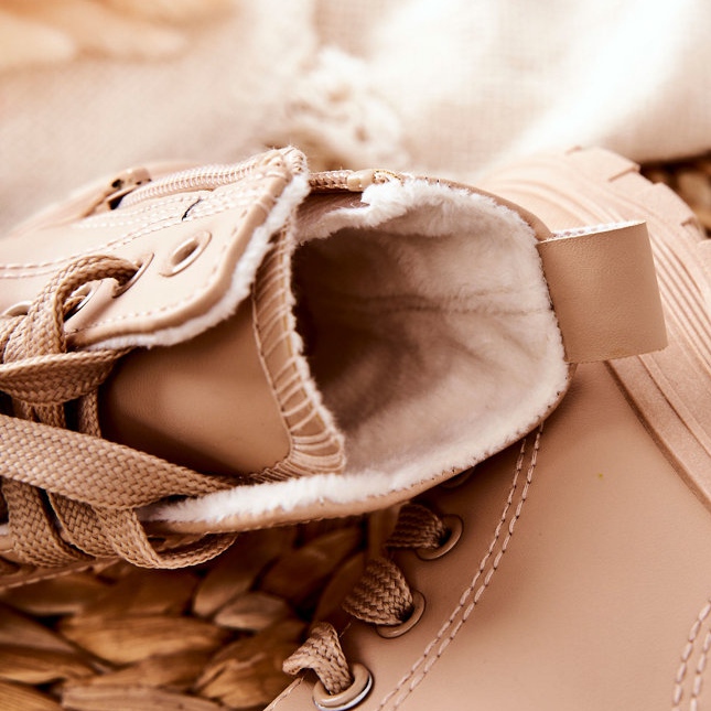 FR1 Dječje kožne tople tenisice Bež Bomi 1