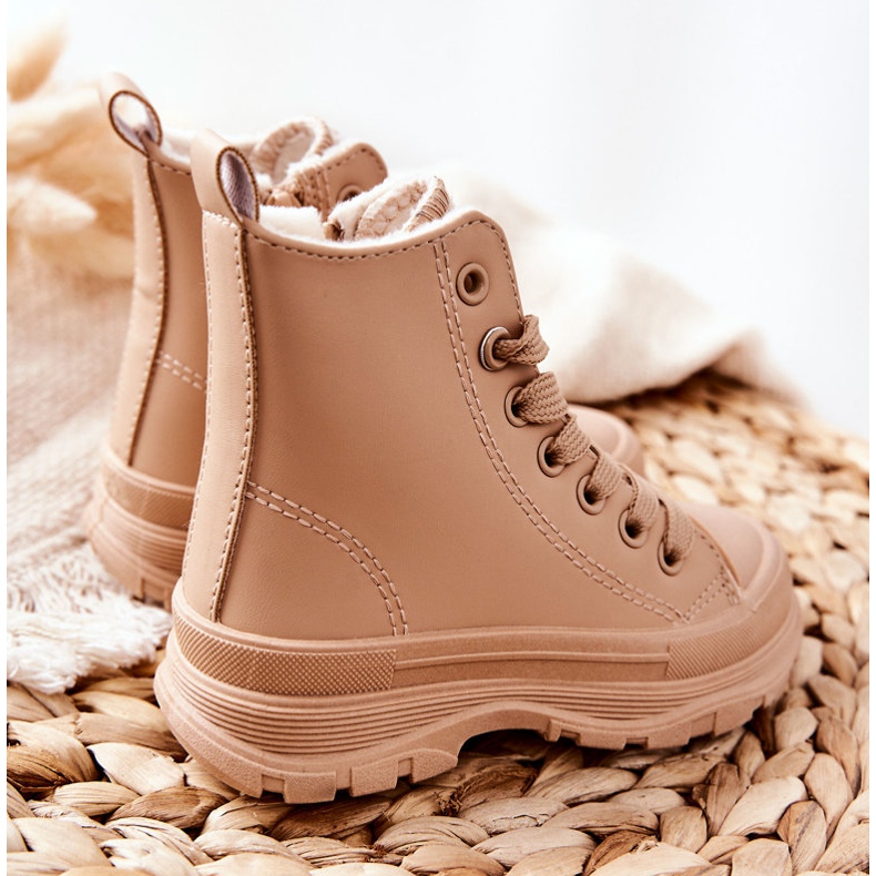 FR1 Dječje kožne tople tenisice Bež Bomi 2