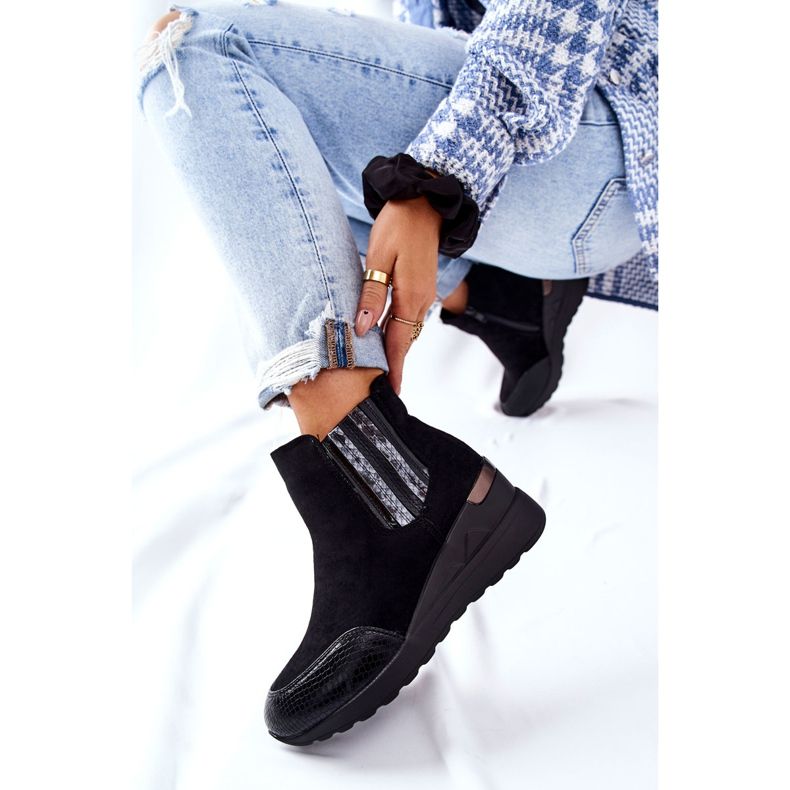 PE1 Crne čizme od antilopa na rubu Manakel crna 1