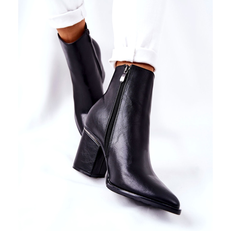 POTOCKI Klasične crne čizme Airah na visoku petu crno 2