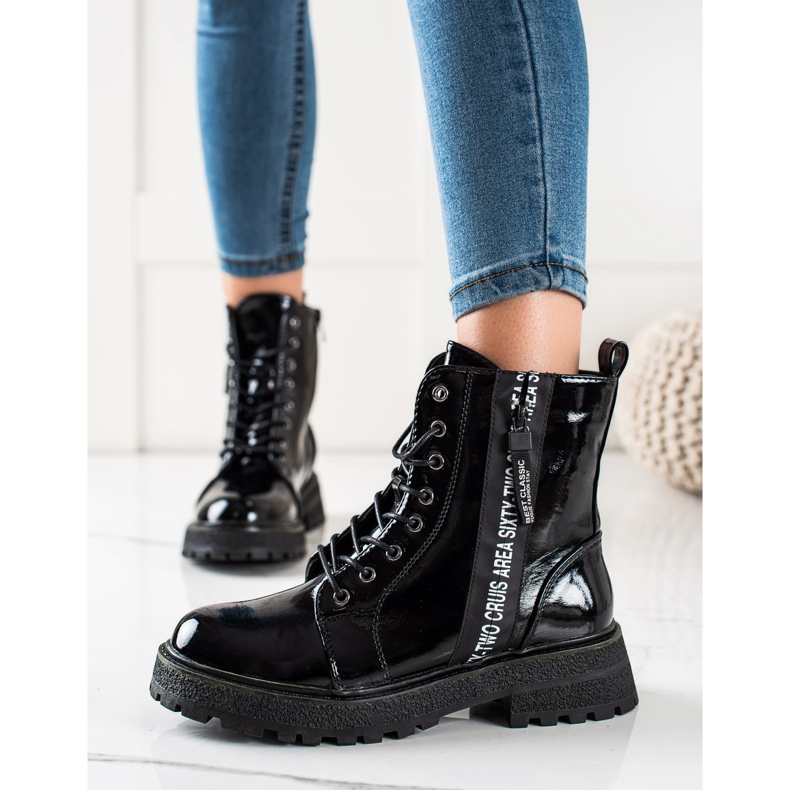 Goodin Lakirane torbe s ukrasnim patentnim zatvaračem crna 1