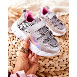 PJ2 Dječje sportske cipele sa čičak srebrnom Vibo srebro 1