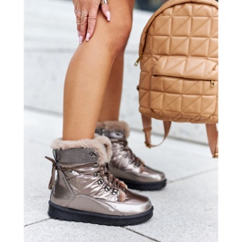 POTOCKI Snježne čizme s visokim krznom izoliranim Golden Sneezy zlatni 1