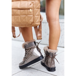 POTOCKI Snježne čizme s visokim krznom izoliranim Golden Sneezy zlatni 2