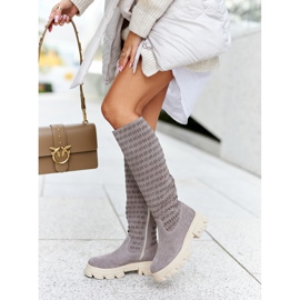 PA2 Čizme od antilopa s ažurnim uzorkom Svijetlosmeđa Eldime 2