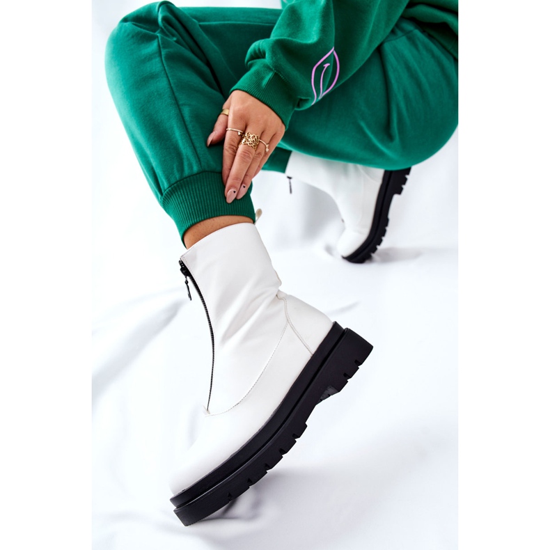 PE1 Ženske čizme s patentnim zatvaračem bijela Tierra 1