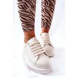 Kožne sportske cipele na bež Lemmy platformi 1