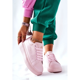 Kožne sportske cipele na ružičastoj Lemmy platformi ružičasta 2