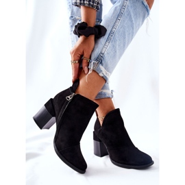 PM1 Ženske čizme na petu izrezane crne Meliori crna 2