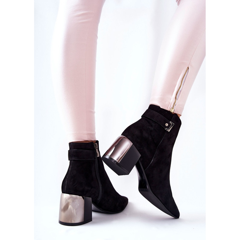 Kožne čizme na stupu Laura Messi crna 2354 crno 1