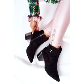 Kožne čizme na stupu Laura Messi crna 2354 2