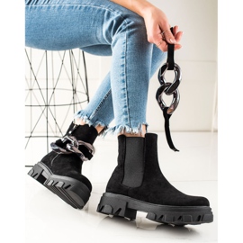 Čizme od brušene kože na platformi S. Barski crna 1