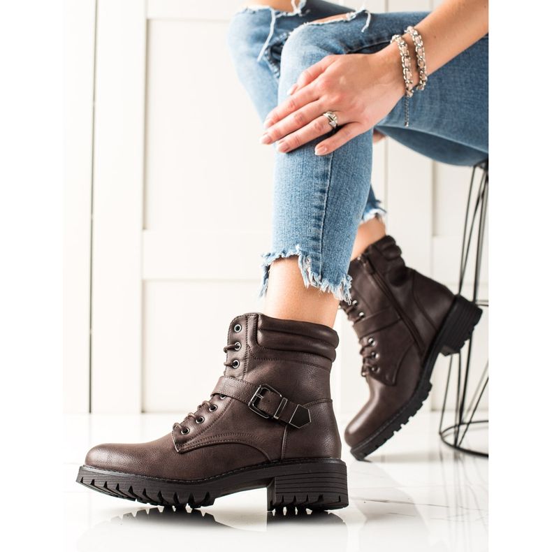 Anesia Paris Smeđi radnici s kopčom smeđa 2