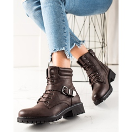 Anesia Paris Smeđi radnici s kopčom smeđa 1