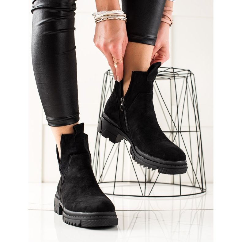 W. Potocki Izrezane torbe od brušene kože crno 2