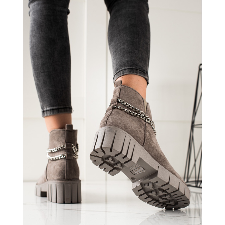 Goodin Čizme na platformi s lancem bež 1