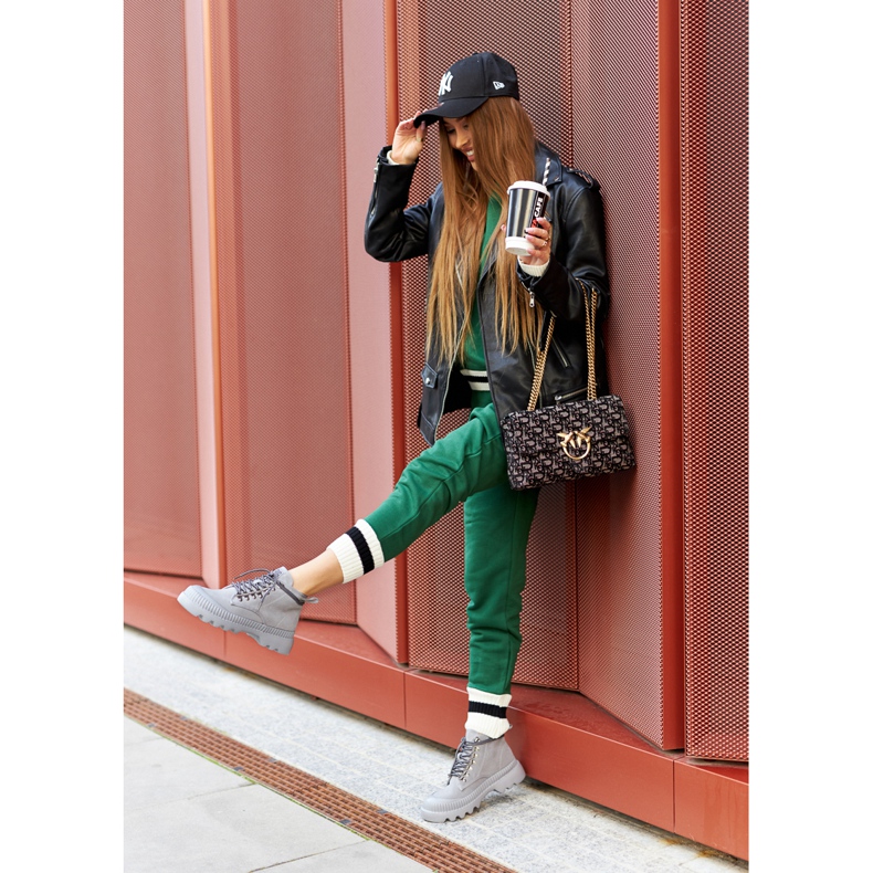 Kožne čizme Big Star II274365 Siva 2