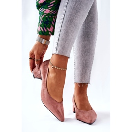 PG1 Suede pumpe na stupu Pink Ross ružičasta 1