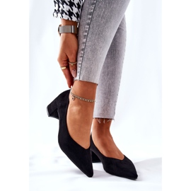 PG1 Suede pumpe na crnoj Rossie post crna 1
