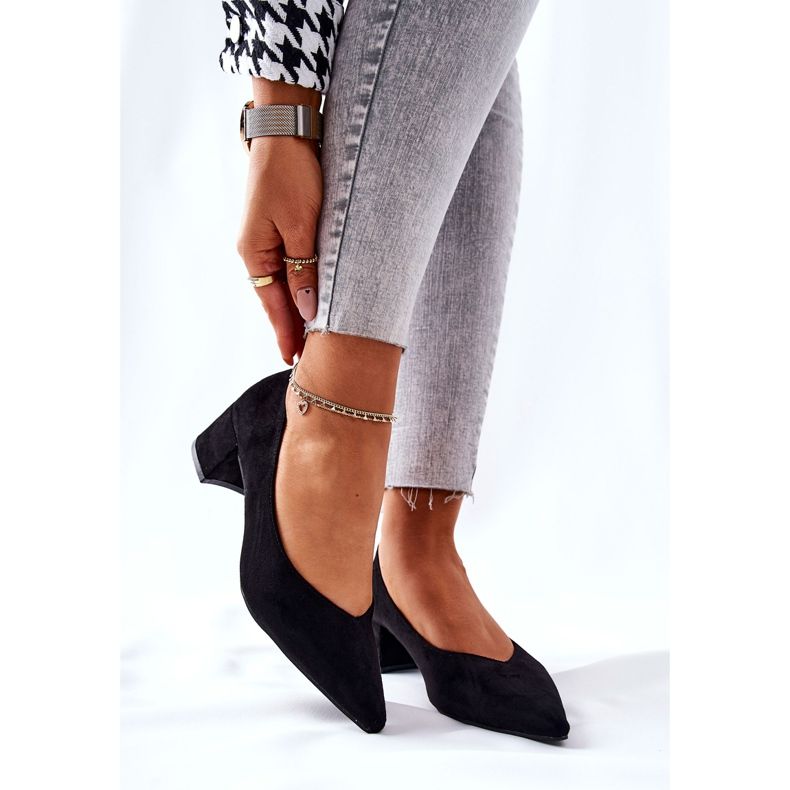 PG1 Suede pumpe na crnoj Rossie post crna 1