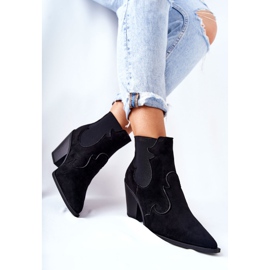 PG1 Crne Maurelle kaubojske čizme od antilopa crno 2