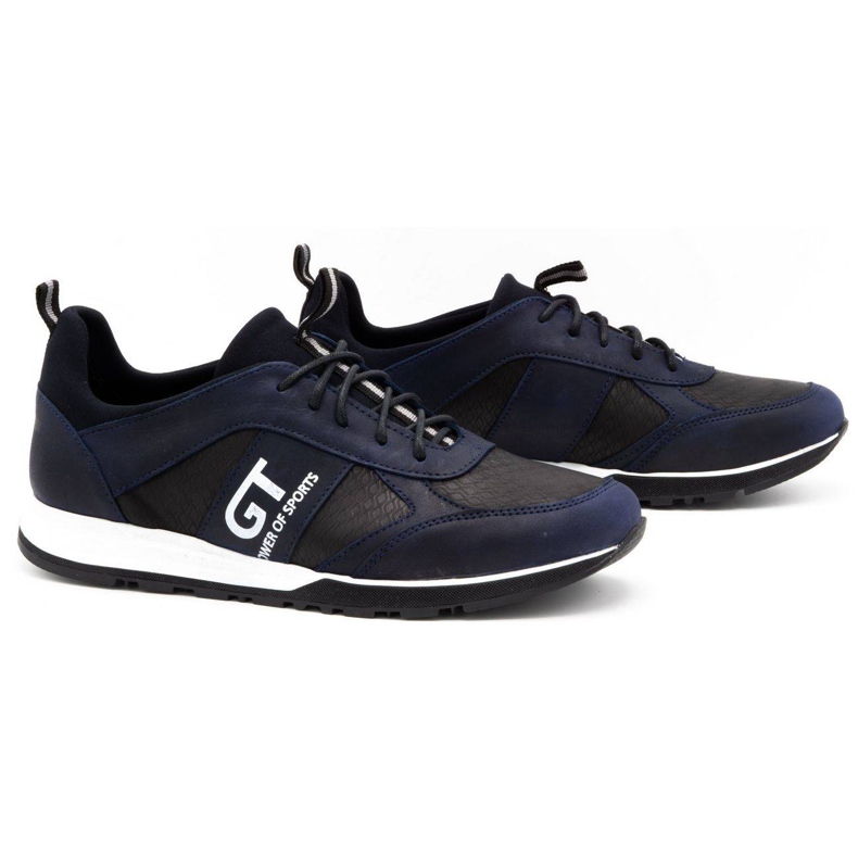 Polbut Sportske muške kožne cipele za slobodno vrijeme 2111PLB, tamnoplave plava 2