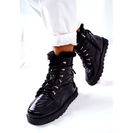 POTOCKI Čizme za snijeg s visokim krznom izolirane Black Sneezy crno 1