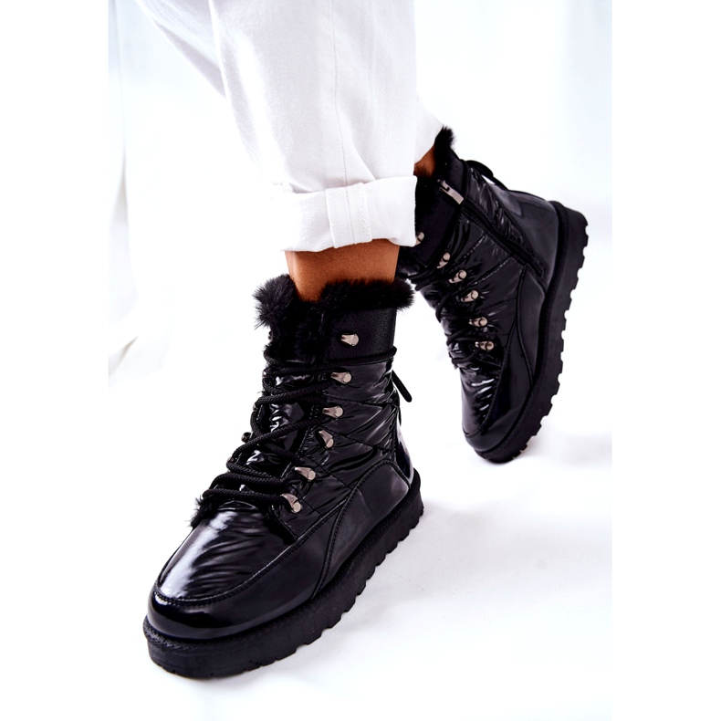 POTOCKI Čizme za snijeg s visokim krznom izolirane Black Sneezy crna 1