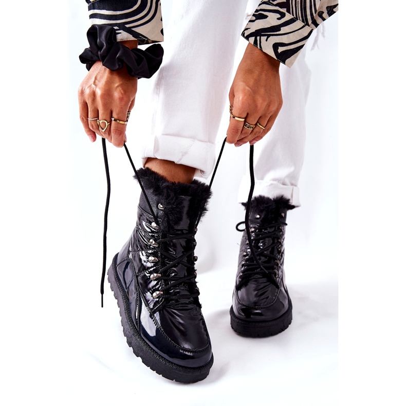 POTOCKI Čizme za snijeg s visokim krznom izolirane Black Sneezy crna 4