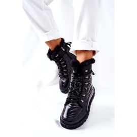 POTOCKI Čizme za snijeg s visokim krznom izolirane Black Sneezy crno 5