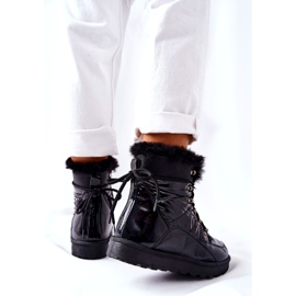 POTOCKI Čizme za snijeg s visokim krznom izolirane Black Sneezy crna 6