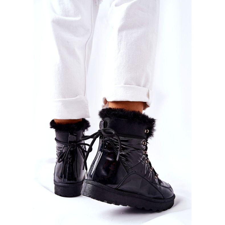 POTOCKI Čizme za snijeg s visokim krznom izolirane Black Sneezy crna 6