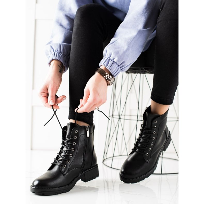 W. Potocki Crni traperi od eko kože Potocki crno 2