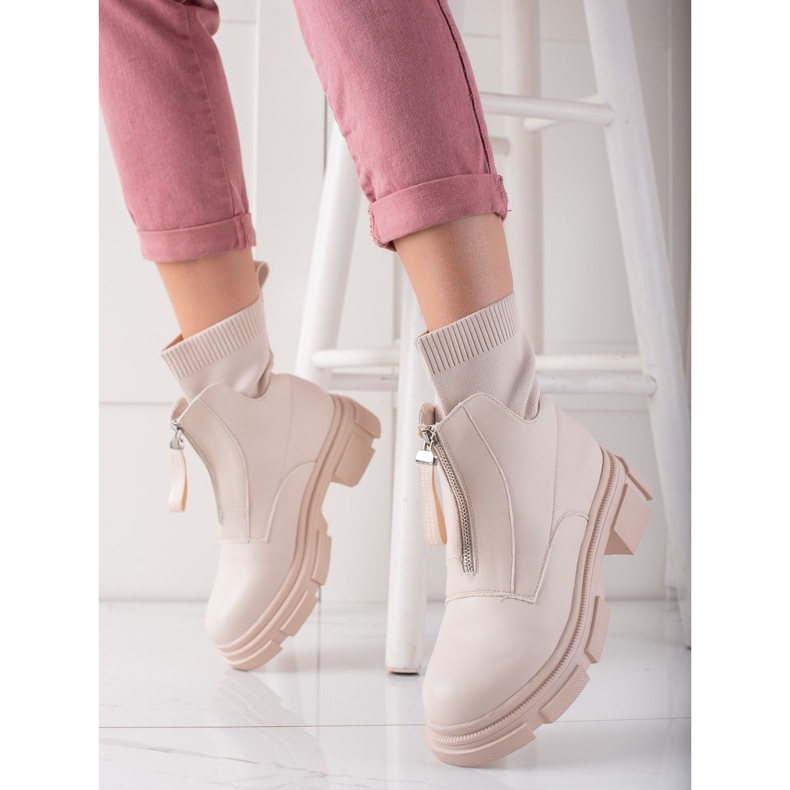 Bestelle Slip-on Workers s patentnim zatvaračem bež 1