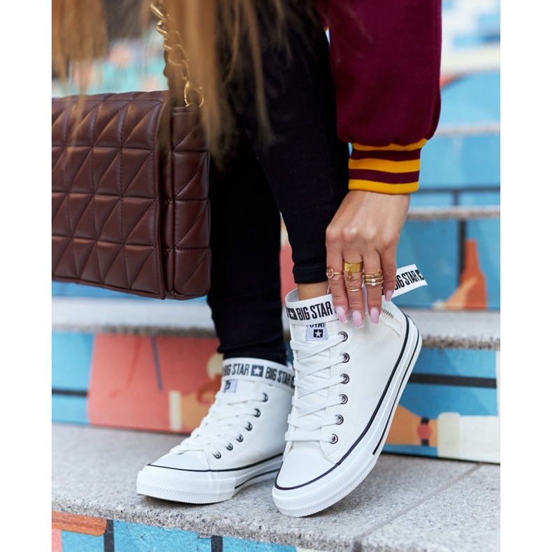 Visoko izolirane tenisice Big Star GG274027 Bijele bijela 2