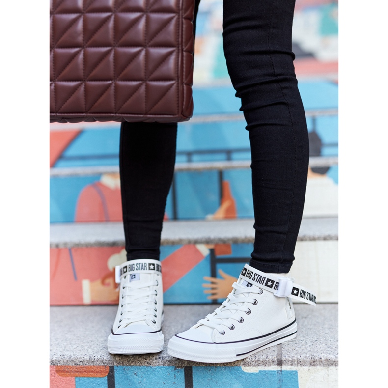 Visoko izolirane tenisice Big Star GG274027 Bijele bijela 1