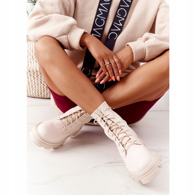 PS1 Ženske čizmice radničke Bež Megan 3