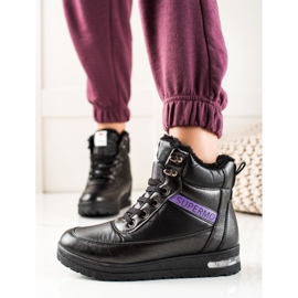 TRENDI Čizme za snijeg sa sjajnim Supermo crna 1