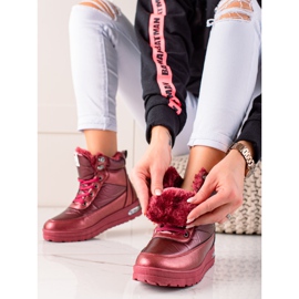 TRENDI Čizme za snijeg sa sjajnim Supermo crvena 1